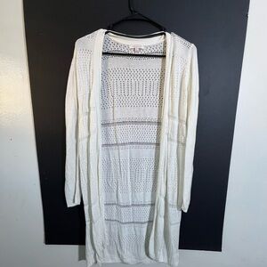 Skies Are Blue Cream Open-Front Cardigan